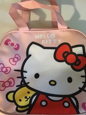 Hello Kitty Pink Lunch Tote with Red Bow Graphic